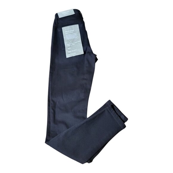 Everlane The Curvy High-Rise Skinny Jean Black Size 23 High Stretch Denim - Picture 1 of 11
